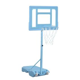Soozier Poolside Basketball Hoop Stand, 36.5"-48.5" Height Adjustable Portable Hoop System w/ Clear Backboard & Fillable Base for Whole Family, B