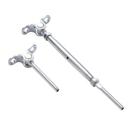 VEVOR T316 Stainless Steel Adjustable Angle 1/8" Cable Railing Kit/Hardware for Wood Post, Marine Grade for 1/8"Wire Rope