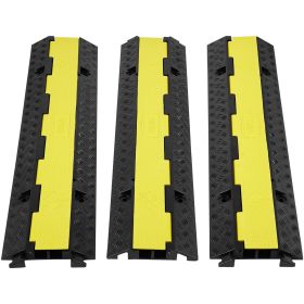VEVOR 3 PCs Cable Protector Ramp 2 Channel 12000 lbs Load Wire Cable Cover Ramp
