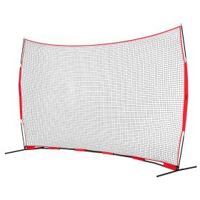 VEVOR Barricade Backstop Net, 16x10 ft Ball Sports Barrier Netting, Portable Practice Equipment with Carry Bag
