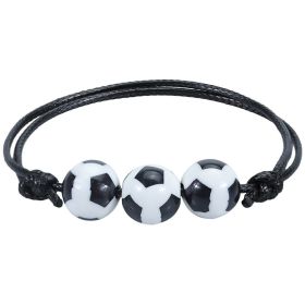 Sports Theme Charm Bracelets; Basketball Football Baseball Volleyball Bracelet Adjustable Inspirational Sports Beads Ball Bracelet With Charm For (size: Soccer)
