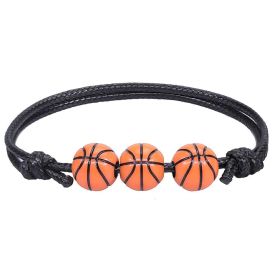 Sports Theme Charm Bracelets; Basketball Football Baseball Volleyball Bracelet Adjustable Inspirational Sports Beads Ball Bracelet With Charm For (size: Basketball)