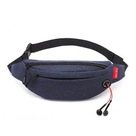 Men's Sports Waist Bag Mobile Phone Waist Bag Outdoor Waterproof Shoulder Messenger Bag (Color: light blue)