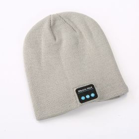 BT Beanie Hat With Wireless Musical Earphone; Winter Outdoor Sport Stereo Music Hat Warm Fashion Cap With Speaker Mic For Teen Young Boys Girls W (Color: Gray)
