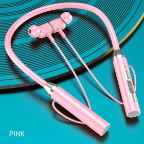 Wireless Headphones Bluetooth 5.0 Neckband Earphones Magnetic Sports Waterproof TWS Earbuds Blutooth Headset With Microphone Mic (Ships From: China, Color: Pink)