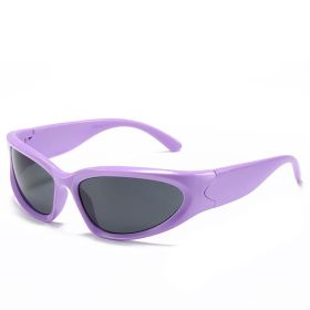 Fashion Women Men Outdoor Driving Shades Sunglasses Retro Cycling Sports Sunglasses (Frame Color: Other, Lenses Color: Purple)