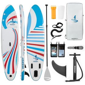 inflatable paddle board 11'  Sup including sup paddle, paddleboard backpack, pump, leash (Color: Red)