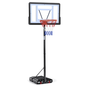 Basketball Hoop Outdoor, 5.2 Ft to 6.8Ft Adjustable Basketball Goal with 32" Backboard & 16" Basket, All Weather Portable Basketball Stand Wheels (Color: as Pic)