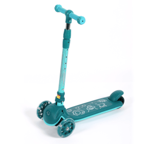 Children's Scooter, Wheels With Brakes, Height-adjustable Handlebars, Lightweight, 3-10 Years Old Unavailable Platforms- Amazon (Color: Green)